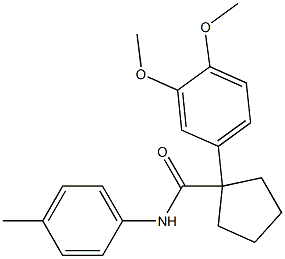 1-(3,4-dimethoxyphenyl)-N-(4-methylphenyl)cyclopentanecarboxamide 구조식 이미지