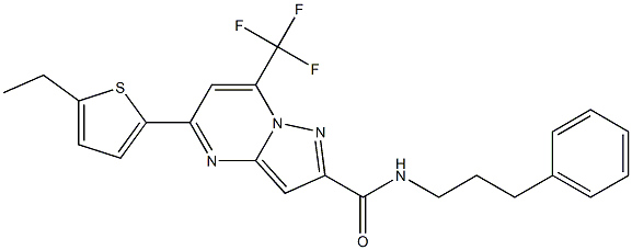 5-(5-ethyl-2-thienyl)-N-(3-phenylpropyl)-7-(trifluoromethyl)pyrazolo[1,5-a]pyrimidine-2-carboxamide Structure