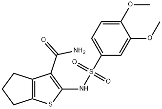 2-{[(3,4-dimethoxyphenyl)sulfonyl]amino}-5,6-dihydro-4H-cyclopenta[b]thiophene-3-carboxamide Structure