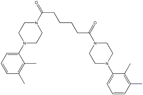 1-(2,3-dimethylphenyl)-4-{6-[4-(2,3-dimethylphenyl)-1-piperazinyl]-6-oxohexanoyl}piperazine 구조식 이미지