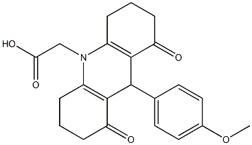 (9-(4-methoxyphenyl)-1,8-dioxo-2,3,4,5,6,7,8,9-octahydro-10(1H)-acridinyl)acetic acid 구조식 이미지