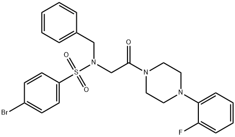 N-benzyl-4-bromo-N-{2-[4-(2-fluorophenyl)-1-piperazinyl]-2-oxoethyl}benzenesulfonamide 구조식 이미지