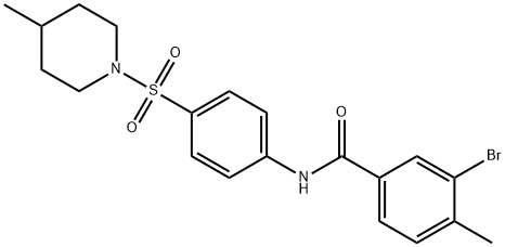 3-bromo-4-methyl-N-{4-[(4-methyl-1-piperidinyl)sulfonyl]phenyl}benzamide Structure