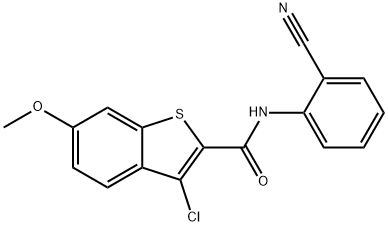 3-chloro-N-(2-cyanophenyl)-6-methoxy-1-benzothiophene-2-carboxamide 구조식 이미지