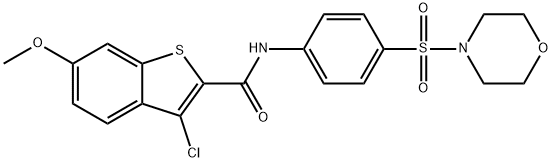 3-chloro-6-methoxy-N-[4-(4-morpholinylsulfonyl)phenyl]-1-benzothiophene-2-carboxamide 구조식 이미지