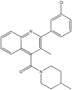 2-(3-chlorophenyl)-3-methyl-4-[(4-methyl-1-piperidinyl)carbonyl]quinoline Structure