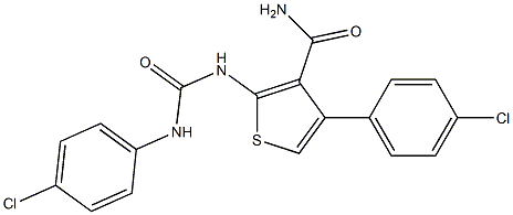 2-{[(4-chloroanilino)carbonyl]amino}-4-(4-chlorophenyl)-3-thiophenecarboxamide Structure