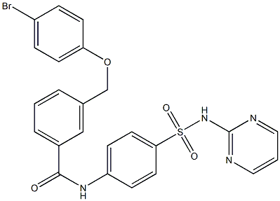 3-[(4-bromophenoxy)methyl]-N-{4-[(2-pyrimidinylamino)sulfonyl]phenyl}benzamide 구조식 이미지