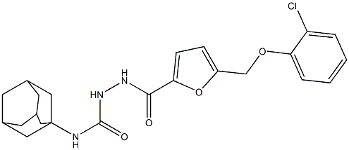 N-(1-adamantyl)-2-{5-[(2-chlorophenoxy)methyl]-2-furoyl}hydrazinecarboxamide 구조식 이미지
