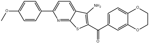 [3-amino-6-(4-methoxyphenyl)thieno[2,3-b]pyridin-2-yl](2,3-dihydro-1,4-benzodioxin-6-yl)methanone 구조식 이미지