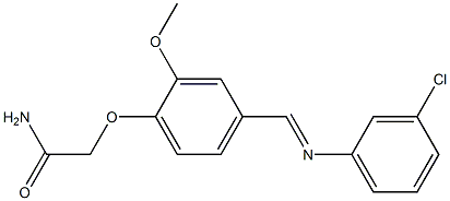 2-(4-{[(3-chlorophenyl)imino]methyl}-2-methoxyphenoxy)acetamide Structure