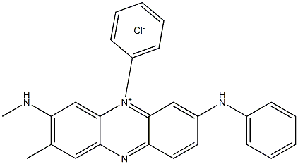 Phenazinium, 2-methyl-3-(methylamino)-5-phenyl-7-(phenylamino)-, chloride 구조식 이미지
