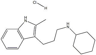 N-[3-(2-methyl-1H-indol-3-yl)propyl]cyclohexanamine hydrochloride 구조식 이미지