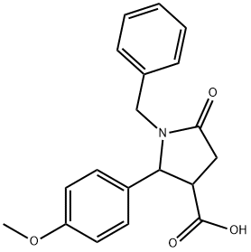 1-benzyl-2-(4-methoxyphenyl)-5-oxo-3-pyrrolidinecarboxylic acid 구조식 이미지