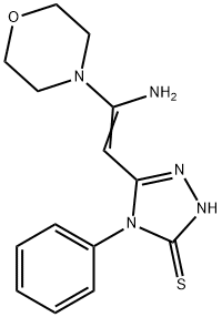 5-[2-amino-2-(4-morpholinyl)vinyl]-4-phenyl-4H-1,2,4-triazol-3-yl hydrosulfide 구조식 이미지