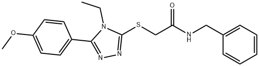 N-benzyl-2-{[4-ethyl-5-(4-methoxyphenyl)-4H-1,2,4-triazol-3-yl]sulfanyl}acetamide Structure