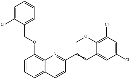 8-[(2-chlorobenzyl)oxy]-2-[2-(3,5-dichloro-2-methoxyphenyl)vinyl]quinoline 구조식 이미지