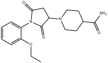 1-[1-(2-ethoxyphenyl)-2,5-dioxopyrrolidin-3-yl]piperidine-4-carboxamide 구조식 이미지