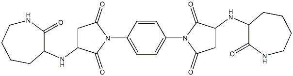 1-(4-{2,5-dioxo-3-[(2-oxoazepan-3-yl)amino]pyrrolidin-1-yl}phenyl)-3-[(2-oxoazepan-3-yl)amino]pyrrolidine-2,5-dione Structure