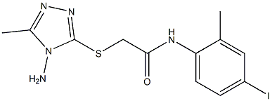 2-[(4-amino-5-methyl-4H-1,2,4-triazol-3-yl)sulfanyl]-N-(4-iodo-2-methylphenyl)acetamide 구조식 이미지