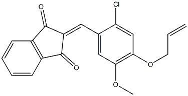 2-[4-(allyloxy)-2-chloro-5-methoxybenzylidene]-1H-indene-1,3(2H)-dione 구조식 이미지