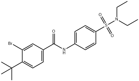 3-bromo-4-(tert-butyl)-N-{4-[(diethylamino)sulfonyl]phenyl}benzamide Structure