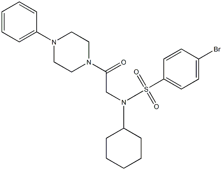 4-bromo-N-cyclohexyl-N-[2-oxo-2-(4-phenylpiperazin-1-yl)ethyl]benzenesulfonamide Structure