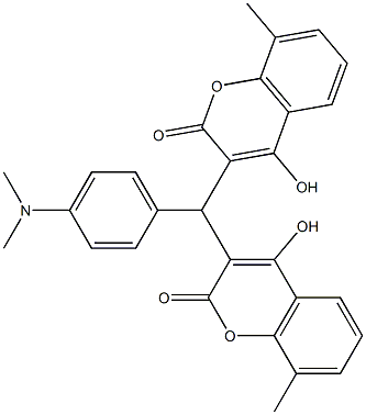 3-[[4-(dimethylamino)phenyl](4-hydroxy-8-methyl-2-oxo-2H-chromen-3-yl)methyl]-4-hydroxy-8-methyl-2H-chromen-2-one 구조식 이미지