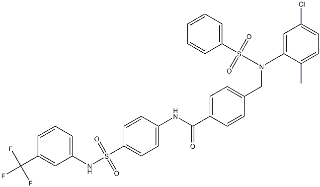 4-{[5-chloro-2-methyl(phenylsulfonyl)anilino]methyl}-N-(4-{[3-(trifluoromethyl)anilino]sulfonyl}phenyl)benzamide Structure