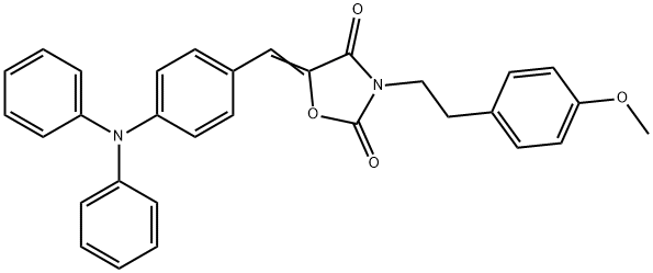 (5Z)-5-{[3-(diphenylamino)phenyl]methylidene}-3-[2-(4-methoxyphenyl)ethyl]-1,3-oxazolidine-2,4-dione Structure