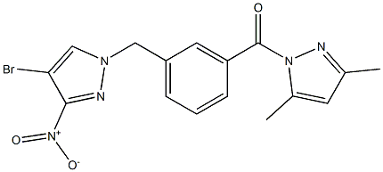 4-bromo-1-{3-[(3,5-dimethyl-1H-pyrazol-1-yl)carbonyl]benzyl}-3-nitro-1H-pyrazole Structure