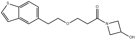 1-Propanone, 3-(2-benzo[b]thien-5-ylethoxy)-1-(3-hydroxy-1-azetidinyl)- Structure