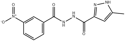 3-methyl-N'-(3-nitrobenzoyl)-1H-pyrazole-5-carbohydrazide 구조식 이미지