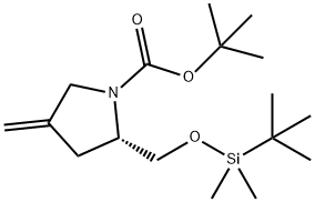 (2S)-2-[[[(1,1-dimethylethyl)dimethylsilyl]oxy]methyl]-4-methylene-1-Pyrrolidinecarboxylic acid 1,1-dimethylethyl ester 구조식 이미지
