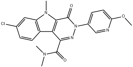 3H-Pyridazino[4,5-b]indole-1-carboxaMide, 7-chloro-4,5-dihydro-3-(6-Methoxy-3-pyridinyl)-N,N,5-triMethyl-4-oxo- 구조식 이미지