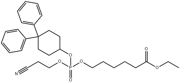 Ethyl 6-[(2-Cyanoethoxy)(4,4-diphenylcyclohexyloxy)phosphoryloxy]hexanoate 구조식 이미지