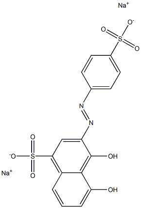 1-Naphthalenesulfonic acid, 4,5-dihydroxy-3-[(4-sulfophenyl)azo]-, disodium salt 구조식 이미지
