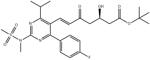 6-Heptenoic acid, 7-[4-(4-fluorophenyl)-6-(1-methylethyl)-2-[methyl(methylsulfonyl)amino]-5-pyrimidinyl]-3-hydroxy-5-oxo-, 1,1-dimethylethyl ester, (3R,6E)- 구조식 이미지