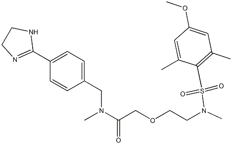 N-[[4-(4,5-dihydro-1H-imidazol-2-yl)phenyl]methyl]-2-[2-[(4-methoxy-2,6-dimethylphenyl)sulfonyl-methylamino]ethoxy]-N-methylacetamide 구조식 이미지