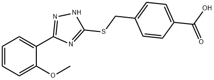 4-({[5-(2-methoxyphenyl)-1H-1,2,4-triazol-3-yl]sulfanyl}methyl)benzoic acid 구조식 이미지