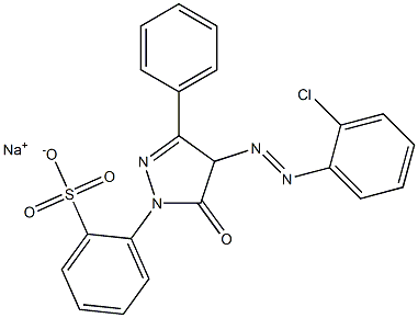 Benzenesulfonic acid, 2-[4-[(2-chlorophenyl)azo]-4,5-dihydro-5-oxo-3-phenyl-1H-pyrazol-1-yl]-, sodium salt Structure