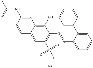 2-Naphthalenesulfonic acid, 6-(acetylamino)-3-([1,1'-biphenyl]-2-ylazo)-4-hydroxy-, monosodium salt 구조식 이미지