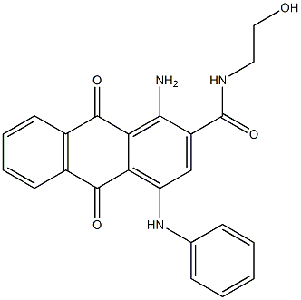 2-Anthracenecarboxamide, 1-amino-9,10-dihydro-N-(2-hydroxyethyl)-9,10-dioxo-4-(phenylamino)- 구조식 이미지