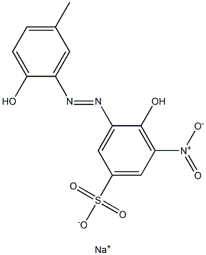 Benzenesulfonic acid, 4-hydroxy-3-[(2-hydroxy-5-methylphenyl)azo]-5-nitro-, monosodium salt Structure