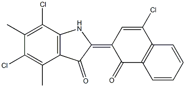 3H-Indol-3-one, 5,7-dichloro-2-(4-chloro-1-oxo-2(1H)-naphthalenylidene)-1,2-dihydro-4,6-dimethyl- Structure