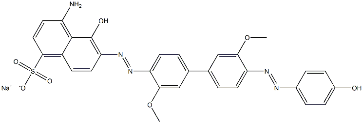1-Naphthalenesulfonic acid, 4-amino-5-hydroxy-6-[[4'-[(4-hydroxyphenyl)azo]-3,3'-dimethoxy[1,1'-biphenyl]-4-yl]azo]-, monosodium salt 구조식 이미지