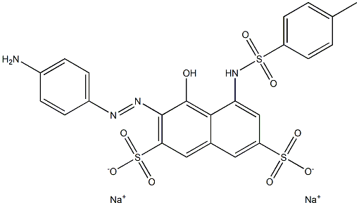2,7-Naphthalenedisulfonic acid, 3-[(4-aminophenyl)azo]-4-hydroxy-5-[[(4-methylphenyl)sulfonyl]amino]-, disodium salt 구조식 이미지