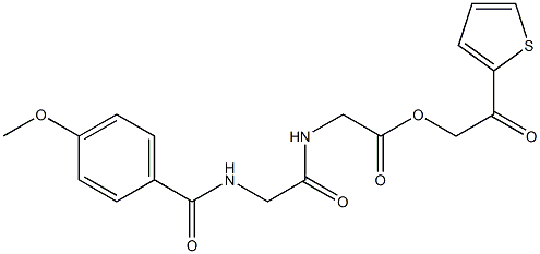 2-oxo-2-(2-thienyl)ethyl ({[(4-methoxybenzoyl)amino]acetyl}amino)acetate Structure