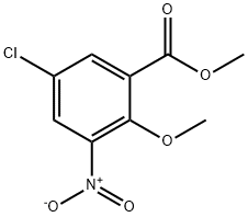 5-Chloro-2-methoxy-3-nitro-benzoic acid methyl ester 구조식 이미지