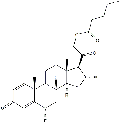 6 alpha-Fluoro-16 alpha-methyl-21-valeryloxy-1,4,9(11)-pregnatriene-3,20-dione Structure